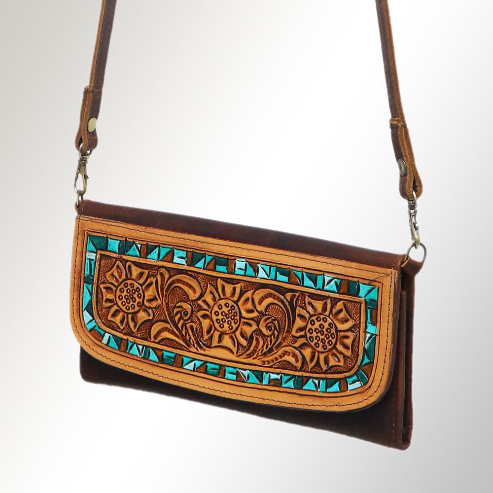 American Darling Wallet Hand Tooled Genuine Leather Western Women Bag | Handbag Purse Wristlet Travel Clutch