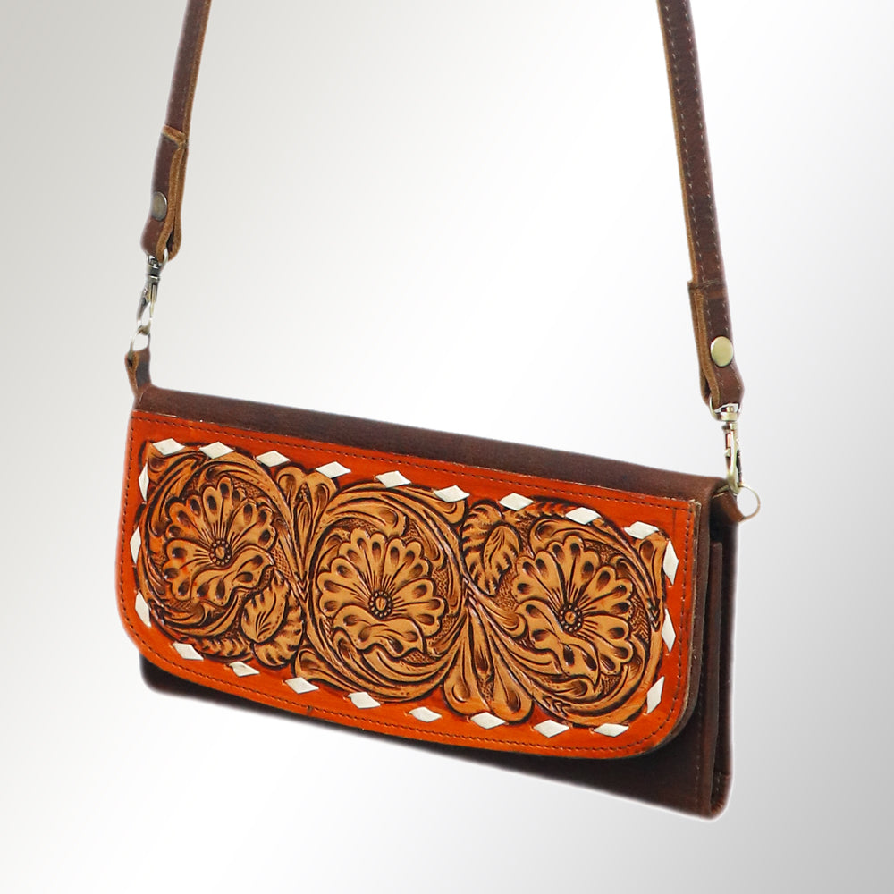 American Darling Wallet Hand Tooled Genuine Leather Western Women Bag | Handbag Purse Wristlet Travel Clutch