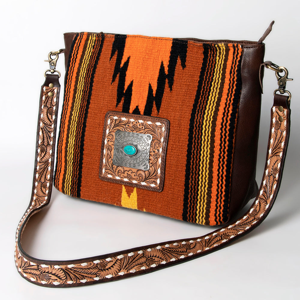 American Darling Large Crossbody Hand Tooled Saddle Blanket Genuine Leather Western Women Bag Handbag Purse | Cute