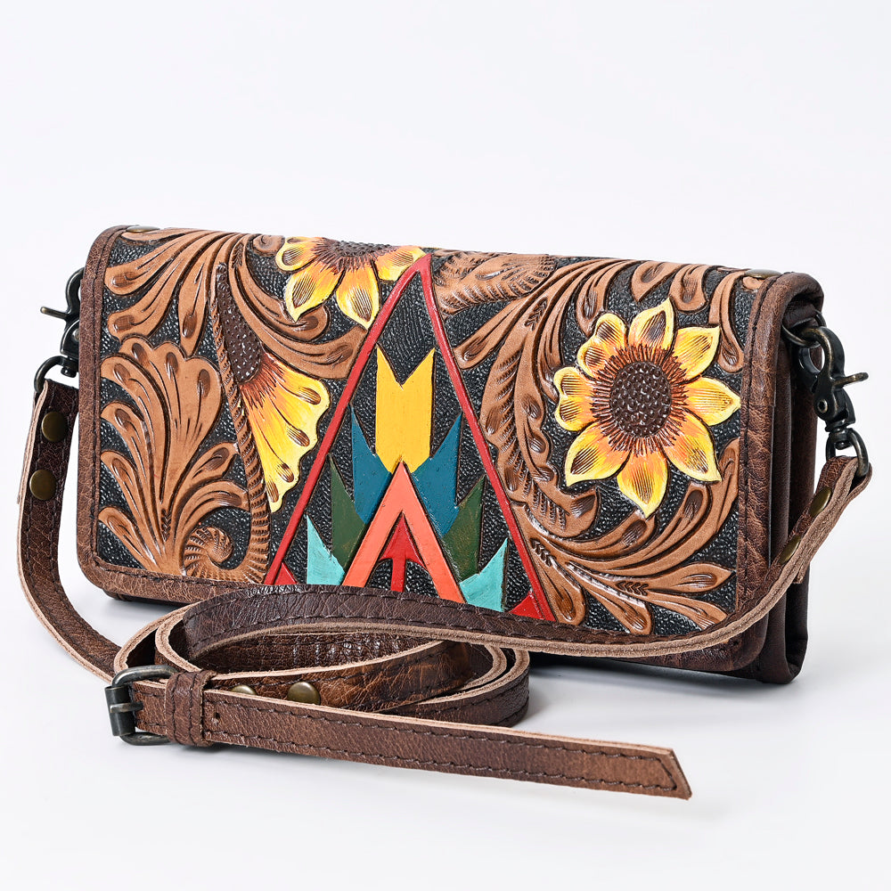 American Darling Wallet Hand Tooled Genuine Leather Western Women Bag | Handbag Purse Wristlet Travel Clutch
