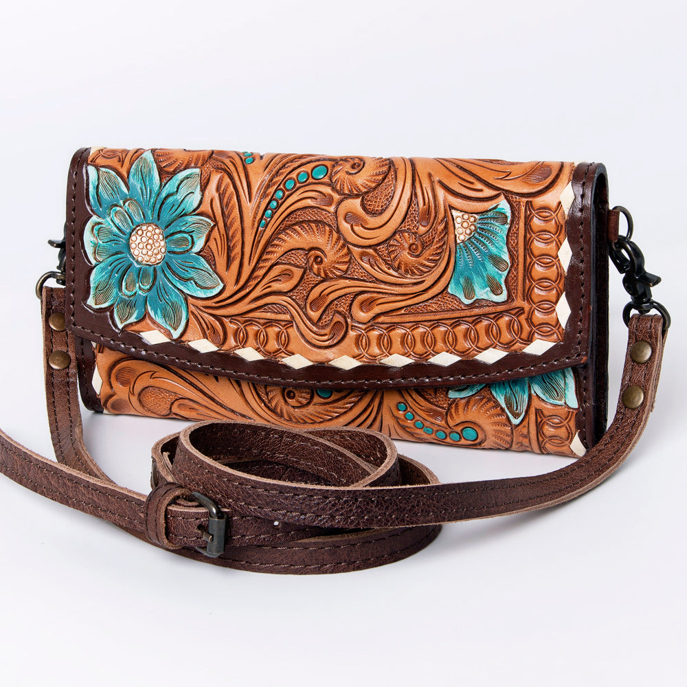 American Darling Wallet Hand Tooled Genuine Leather Western Women Bag | Handbag Purse Wristlet Travel Clutch