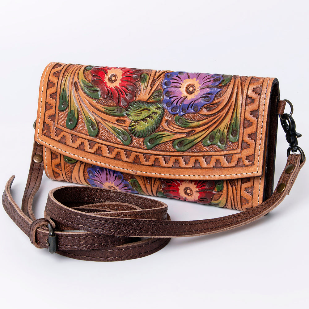 American Darling Wallet Hand Tooled Genuine Leather Western Women Bag | Handbag Purse Wristlet Travel Clutch