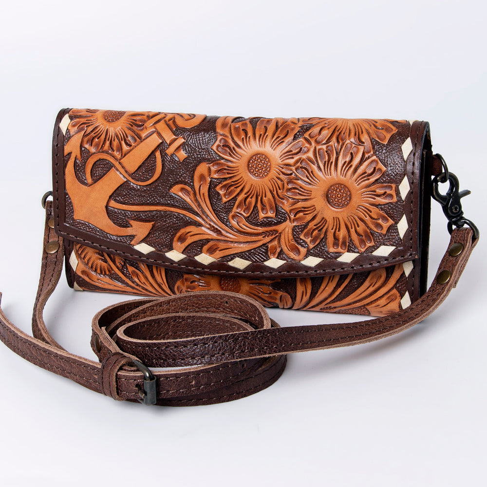 American Darling Wallet Hand Tooled Genuine Leather Western Women Bag | Handbag Purse Wristlet Travel Clutch