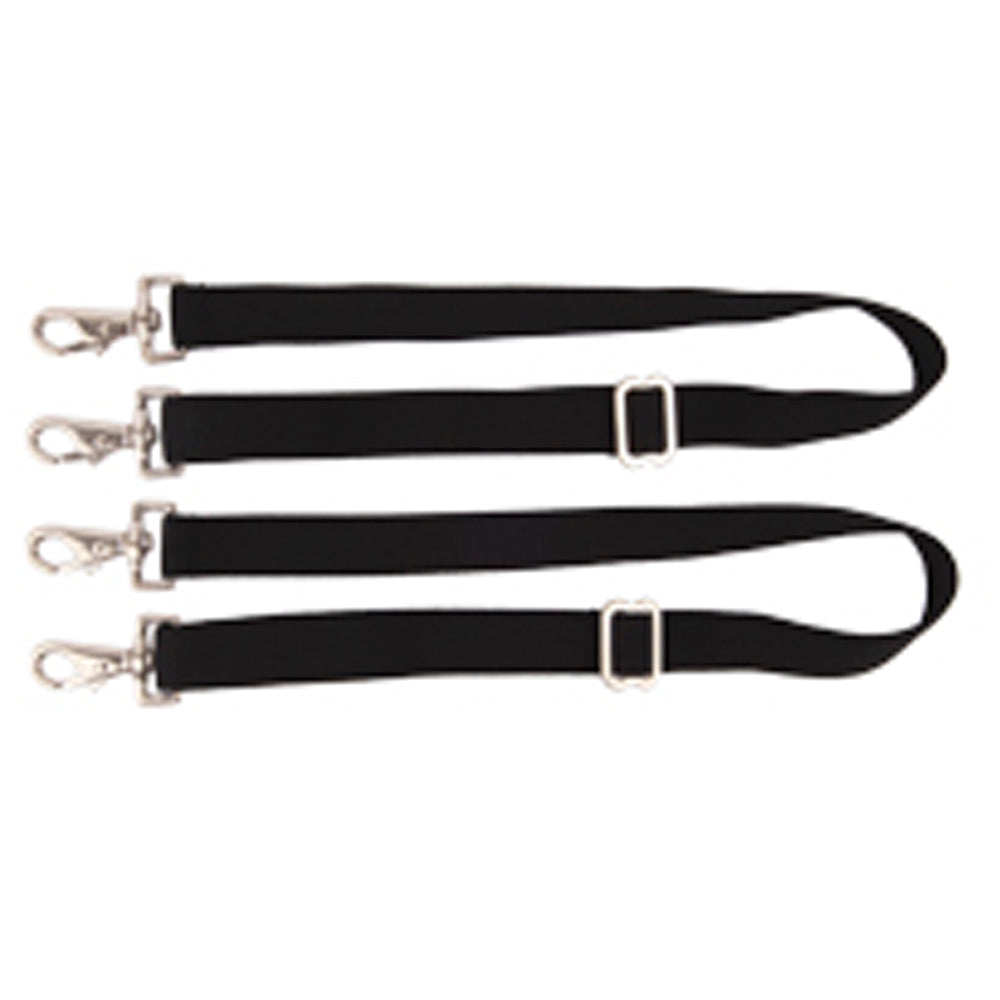 Hilason double snap blanket leg straps black pair 3mm