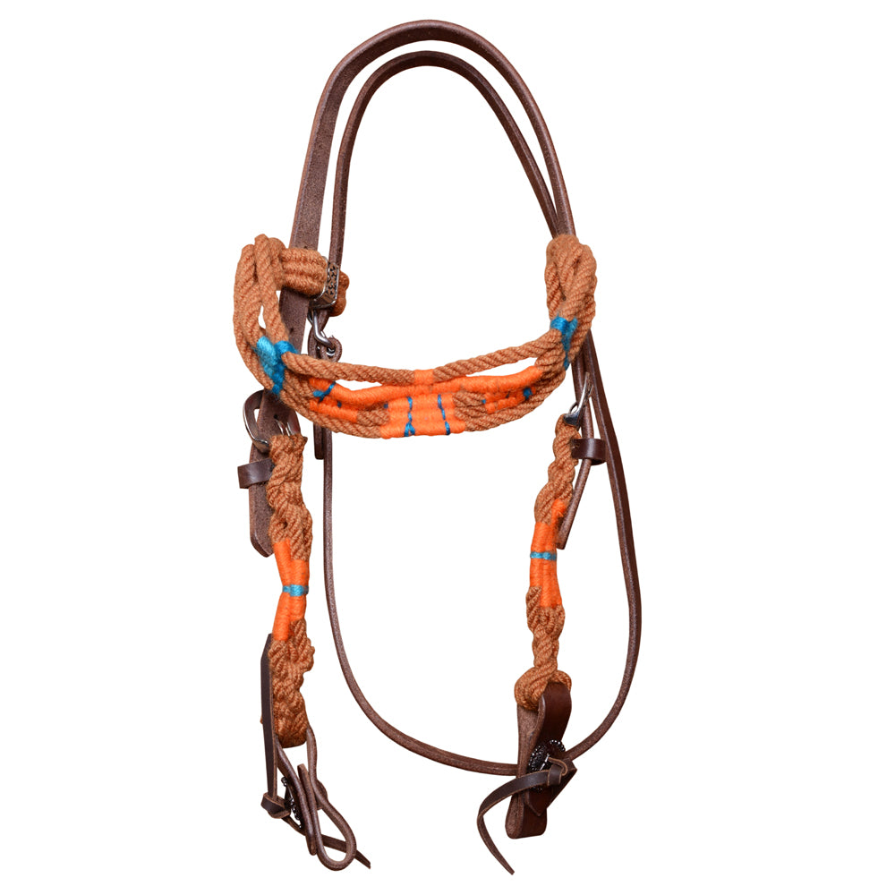 HILASON Cactus Western Wool Headstall & Breast Collar Tack Set Turquoise Brown | Leather for Horses