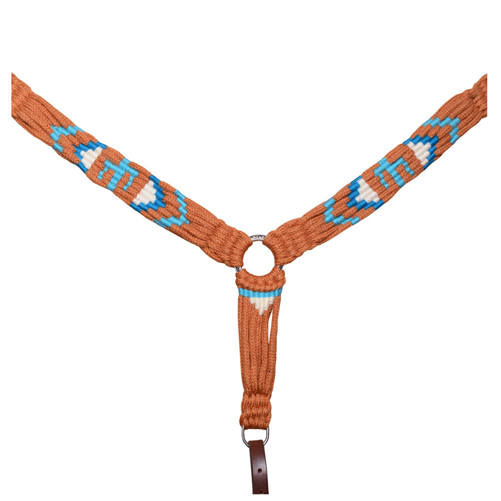 HILASON Cactus Western Wool Headstall & Breast Collar Tack Set Blue Brown | Leather for Horses