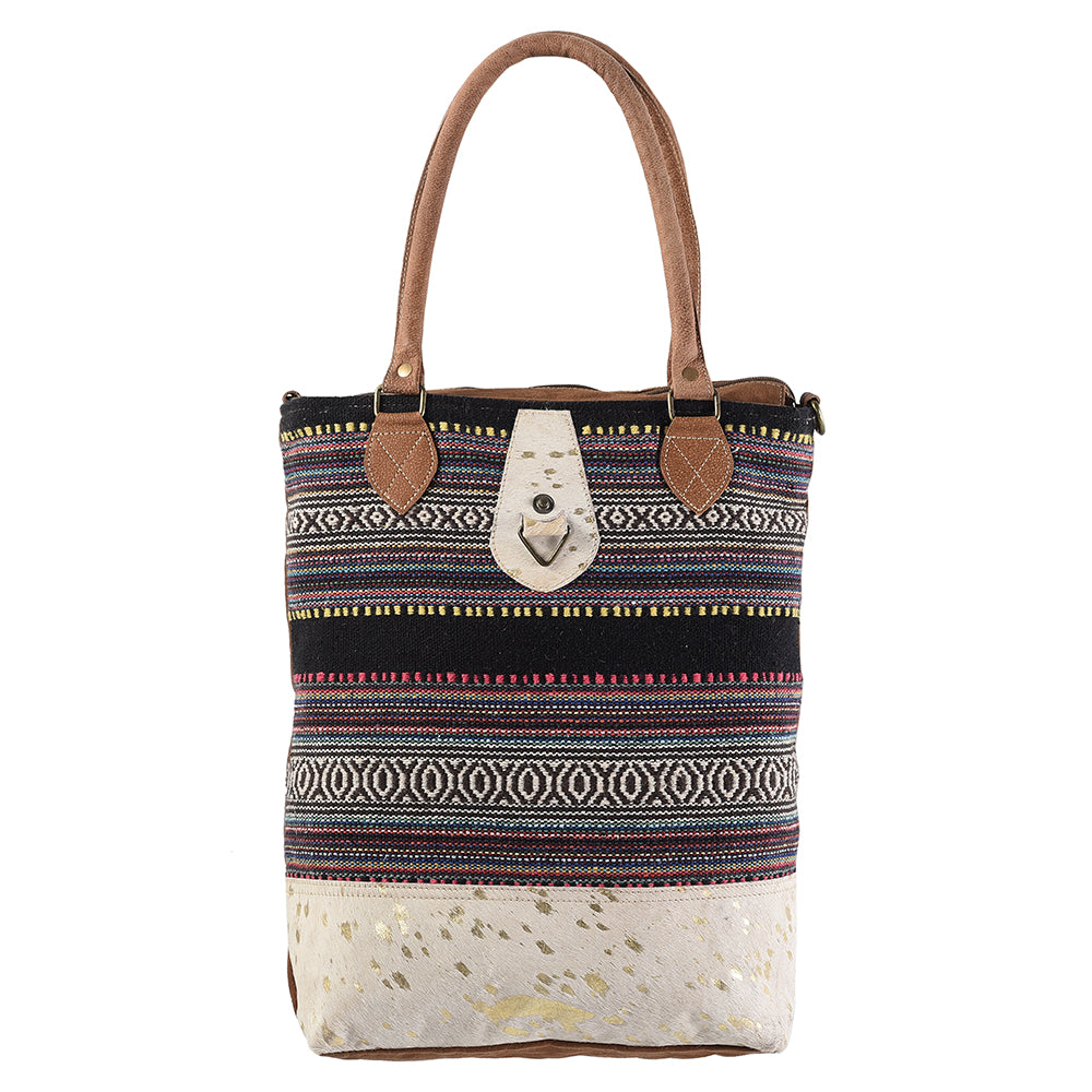 OHLAY KB304 TOTE Upcycled Wool Canvas Hair-on Genuine Leather women bag western handbag purse