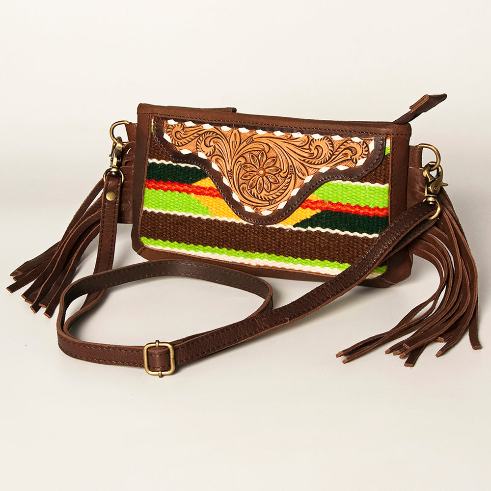 American Darling Small Crossbody Hand Tooled Saddle Blanket Genuine Leather Western Women Bag Handbag Purse | for Cute