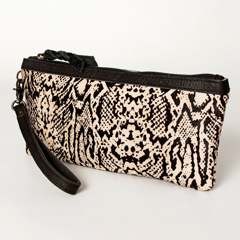 American Darling Wristlet Hair -On Saddle blanket Genuine Leather Western Women Bag | Handbag Purse Travel Clutch