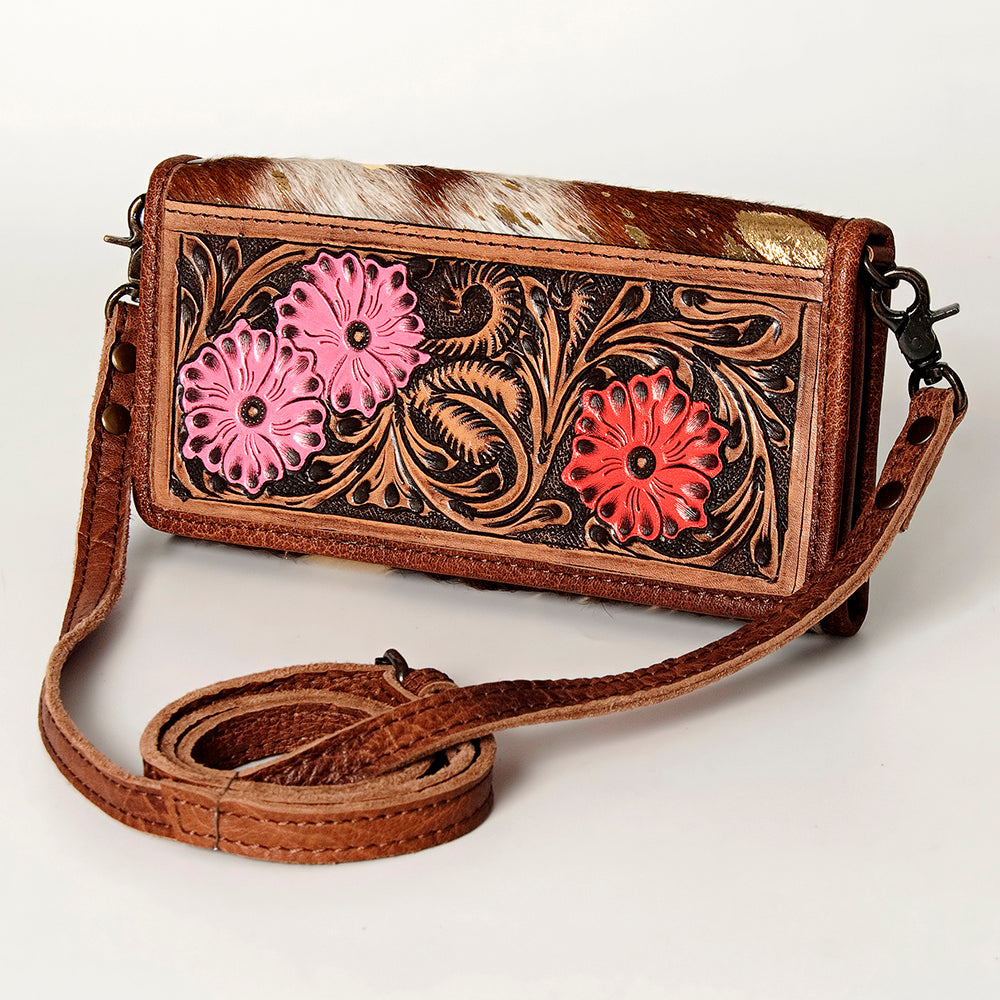 American Darling Western Wallet Bag Hair-On Cowhide Genuine Vegetable Tanned Leather Travel Clutch with YKK Zipper