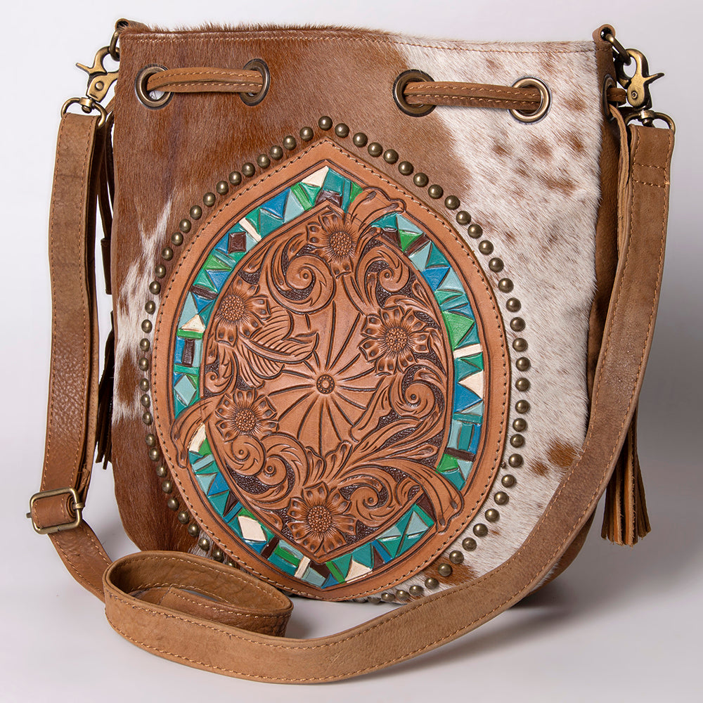 American Darling Messenger Hand Tooled Genuine Leather Western Women Bag | Black Handbag Purse Crossbody for Cute