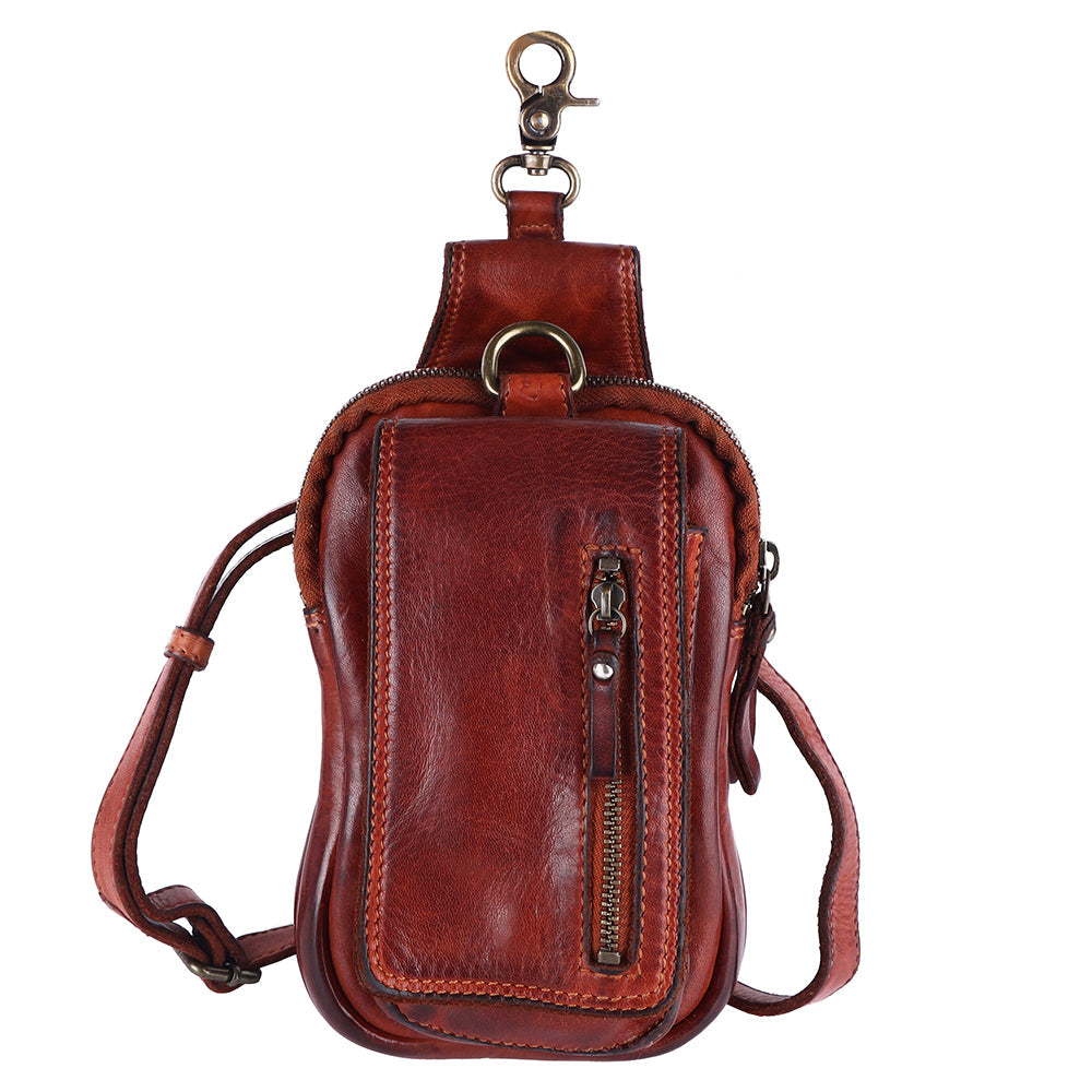 Spaghetti Western Swc209Cg Sling Vintage Handmade Drum Dyed Genuine European Cowhide Leather Women Bag WesternåÊHandbagåÊPurse