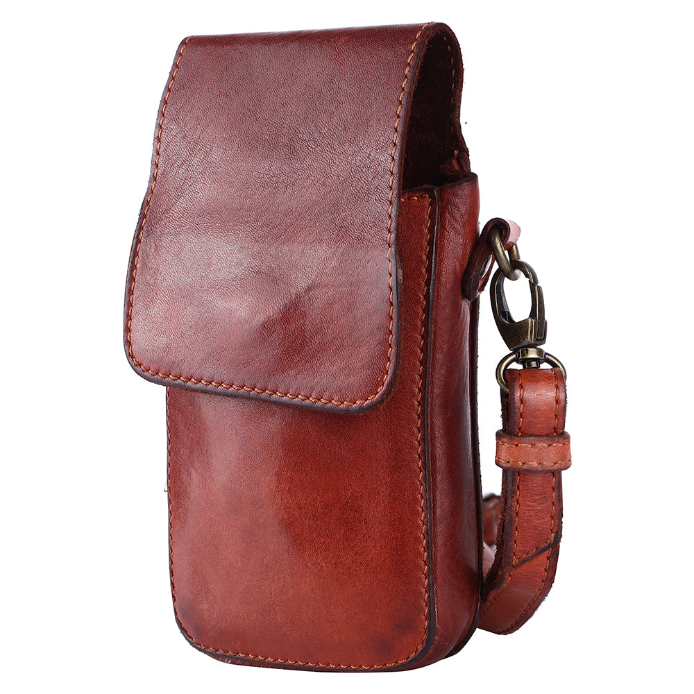 Spaghetti Western Swc214Cg Sling Vintage Handmade Drum Dyed Genuine European Cowhide Leather Women Bag Western Handbag Purse