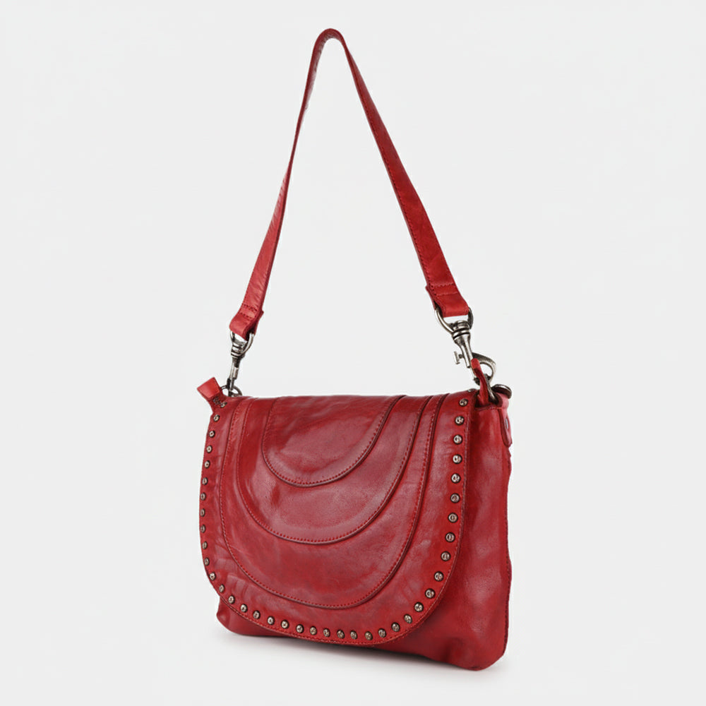 Spaghetti Western Swc174Rd Cross Body I Vintage Handmade Drum Dyed Genuine European Cowhide Leather Women Bag Western Handbag Purse
