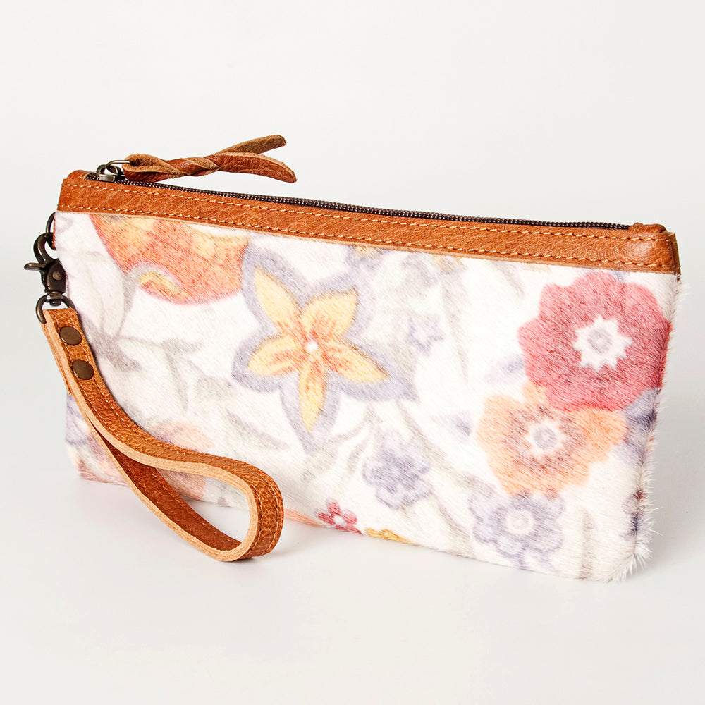 American Darling Wristlet Hair -On Saddle blanket Genuine Leather Western Women Bag | Handbag Purse Travel Clutch