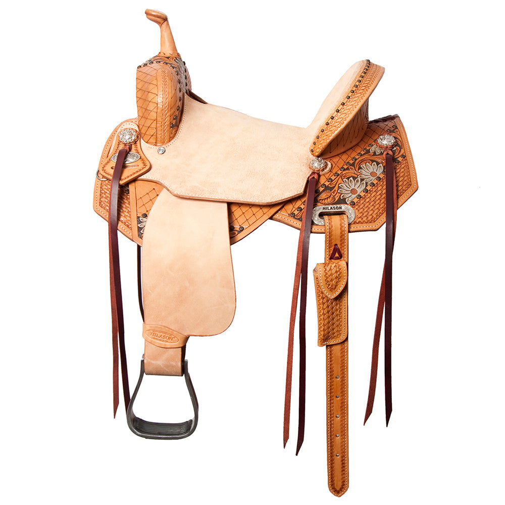 HILASON Western Horse Saddle American Leather Flex Tree Trail & Pleasure Tan
