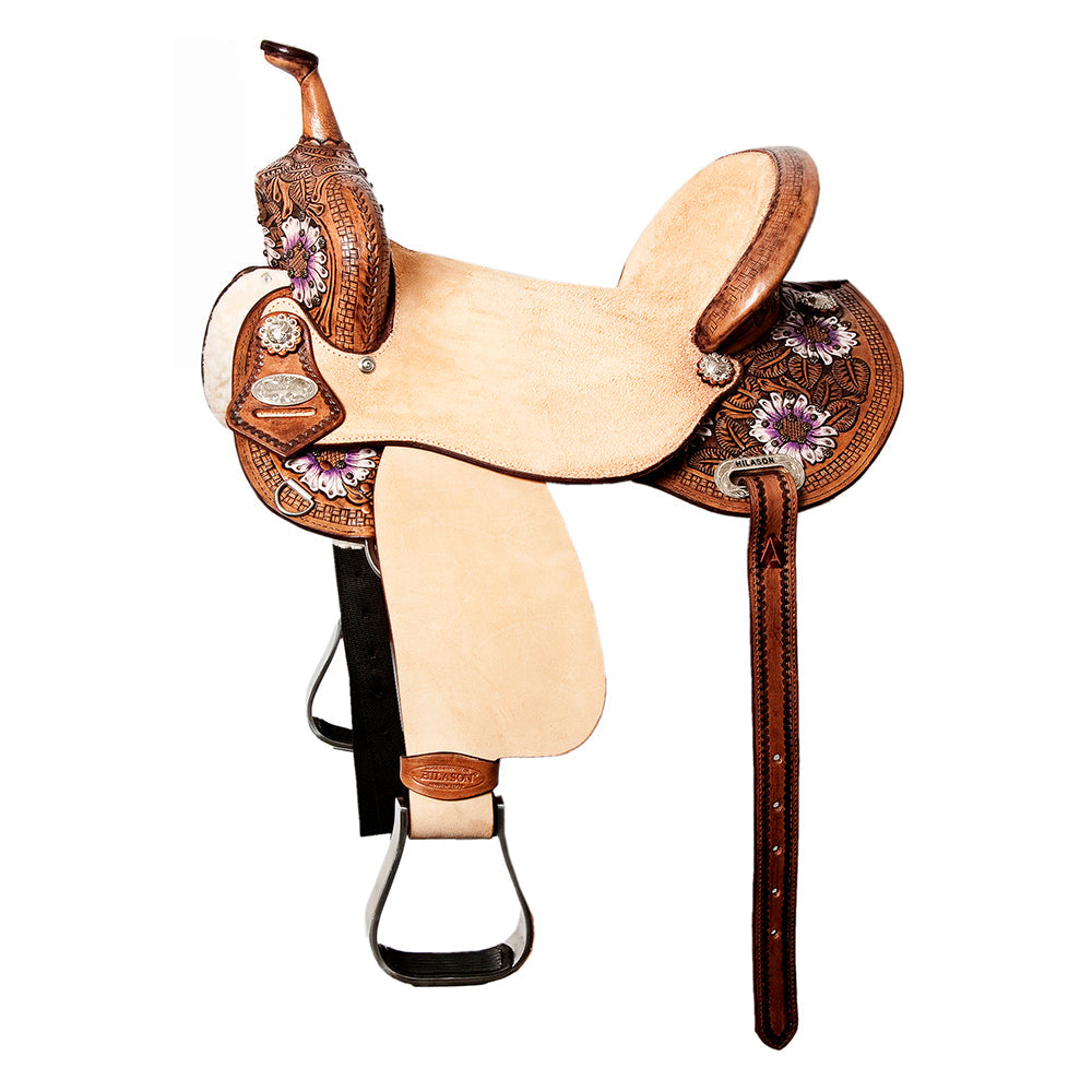 HILASON Western Horse Saddle American Leather Flex Tree Trail & Pleasure Tan