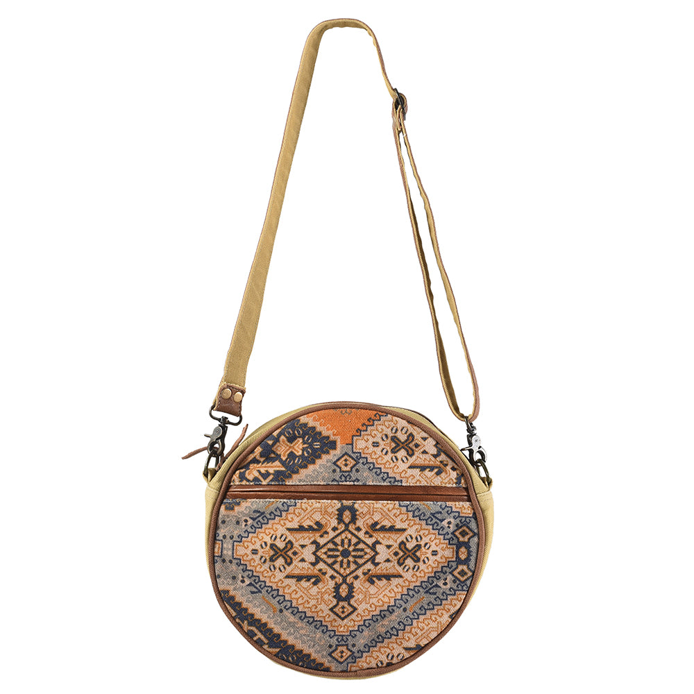 OHLAY Canteen Upcycled Canvas Genuine Leather Women's Bag Western Handbag Purse Women Handbags Belt for Purses Womens Summer