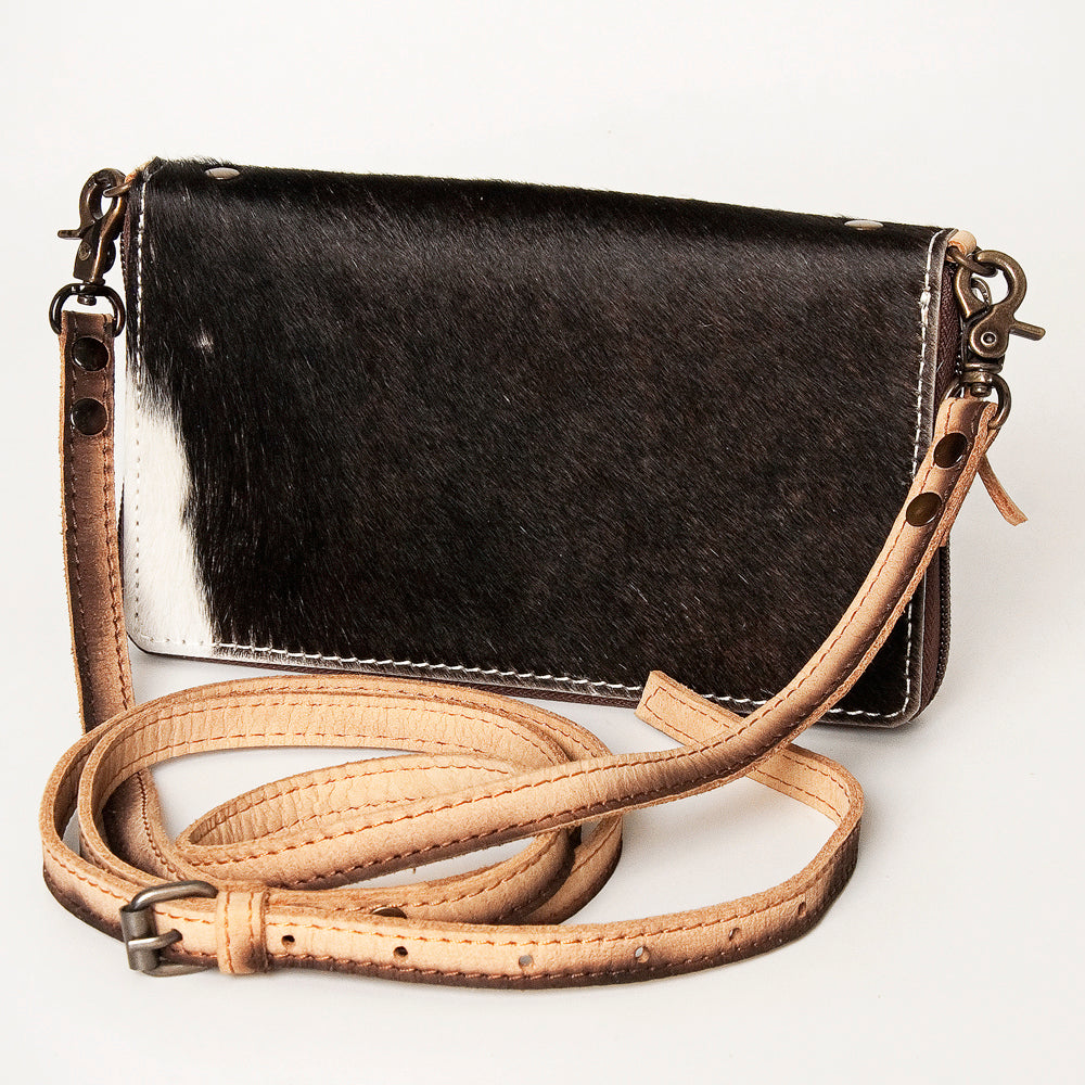 American Darling Clutch Hand Tooled Hair On Genuine Leather Women Bag Western Handbag Purse