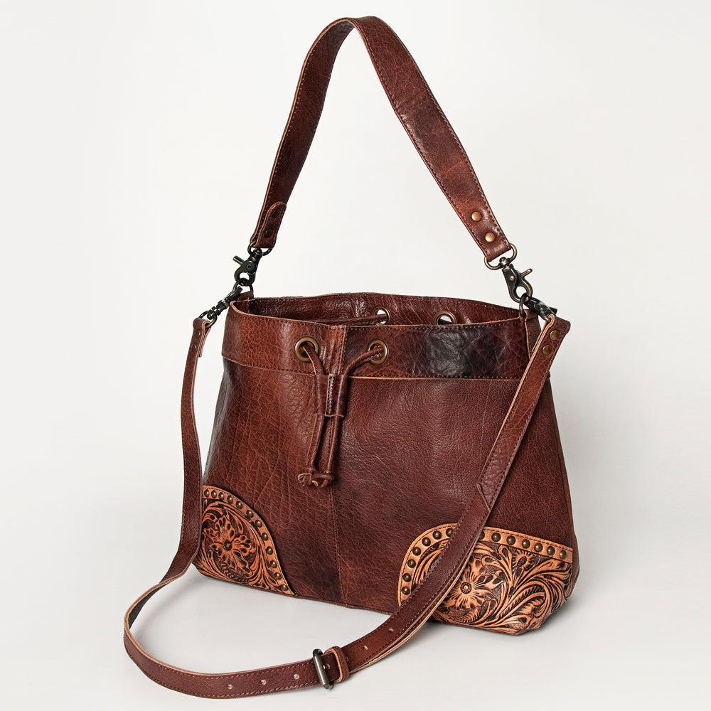 American Darling Bucket Hand Tooled Genuine Leather Western Women Bag Handbag Purse | Travel Bags College Casual