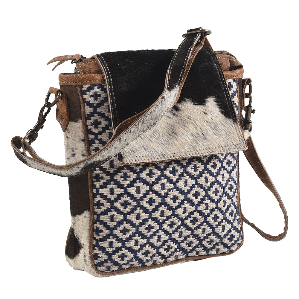 OHLAY Messenger Upcycled Wool Canvas Hair-On Genuine Leather Women's Bag Western Handbag Purse Womens Handbags Purses