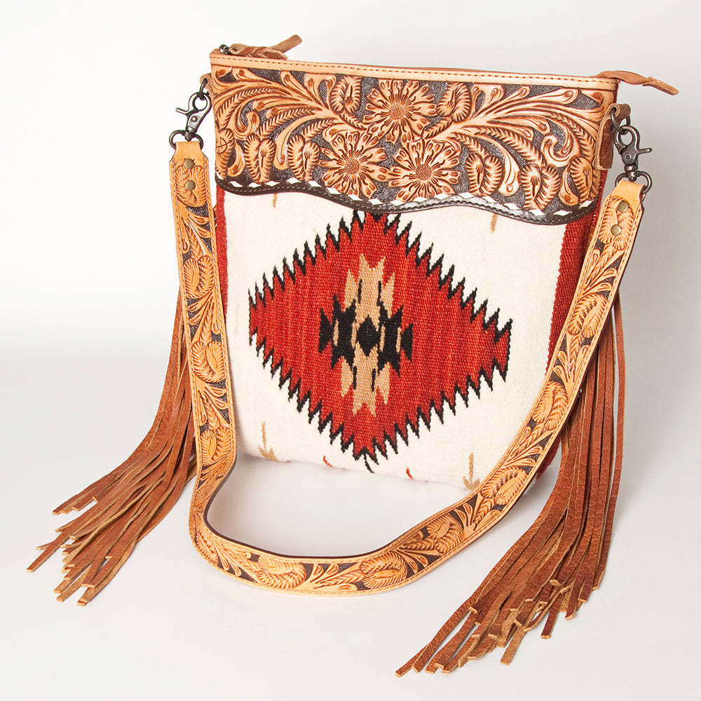 American Darling Cross Body Hand Tooled Saddle Blanket Genuine Leather Western Women Bag Handbag Purse | Crossbody for Cute
