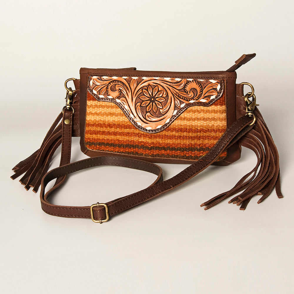 American Darling Small Crossbody Hand Tooled Saddle Blanket Genuine Leather Western Women Bag Handbag Purse | for Cute