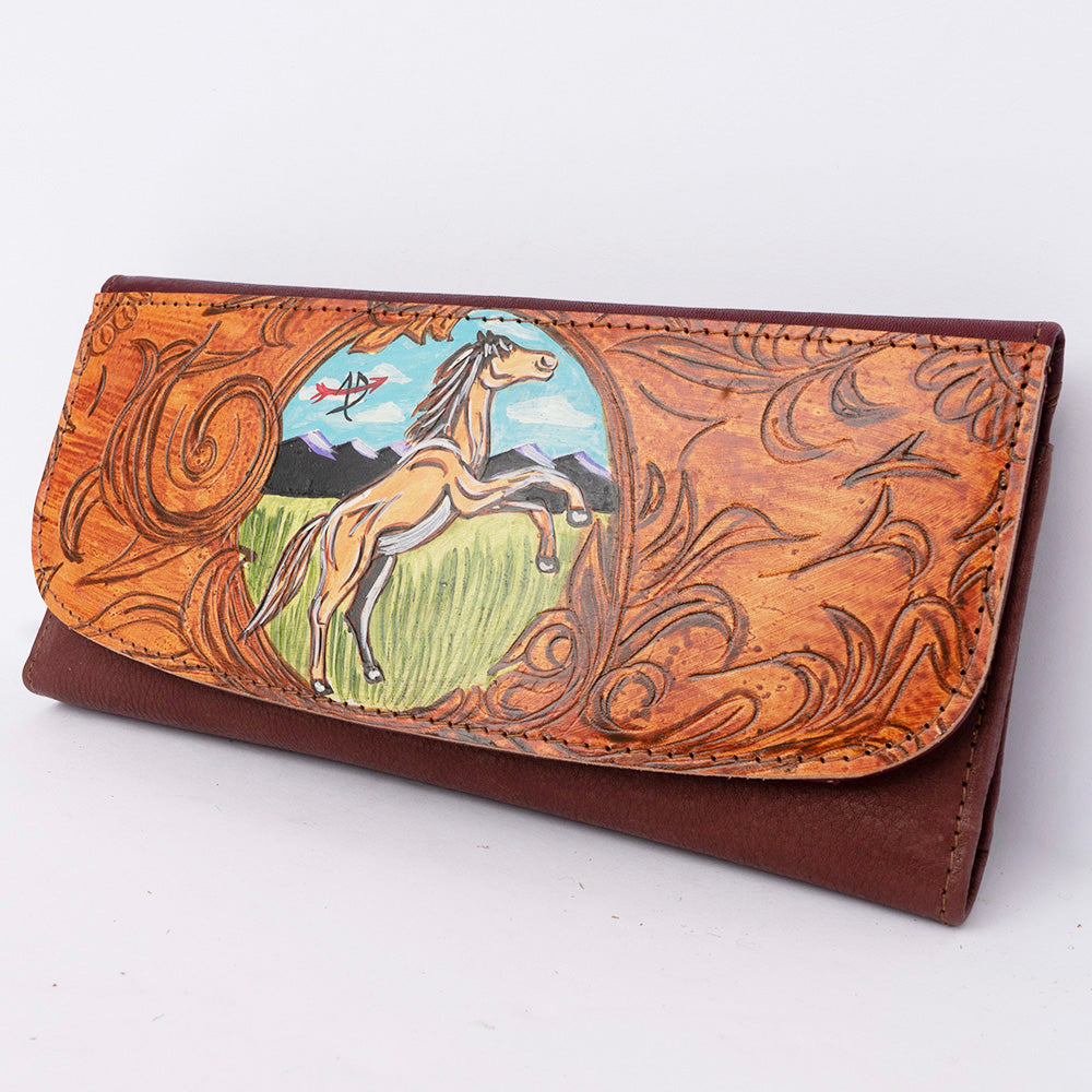 American Darling Small Cross body Bag Genuine Vegetable Tanned Leather Wallet Purse Western Handbag 4in x 1in x 8in