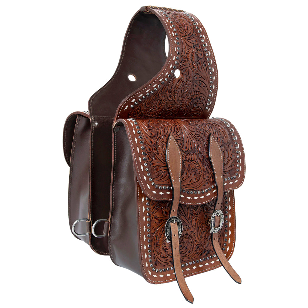 HILASON Soft Leather Horse Saddle Bag Brown | Equestrian Western Adjustable Closure