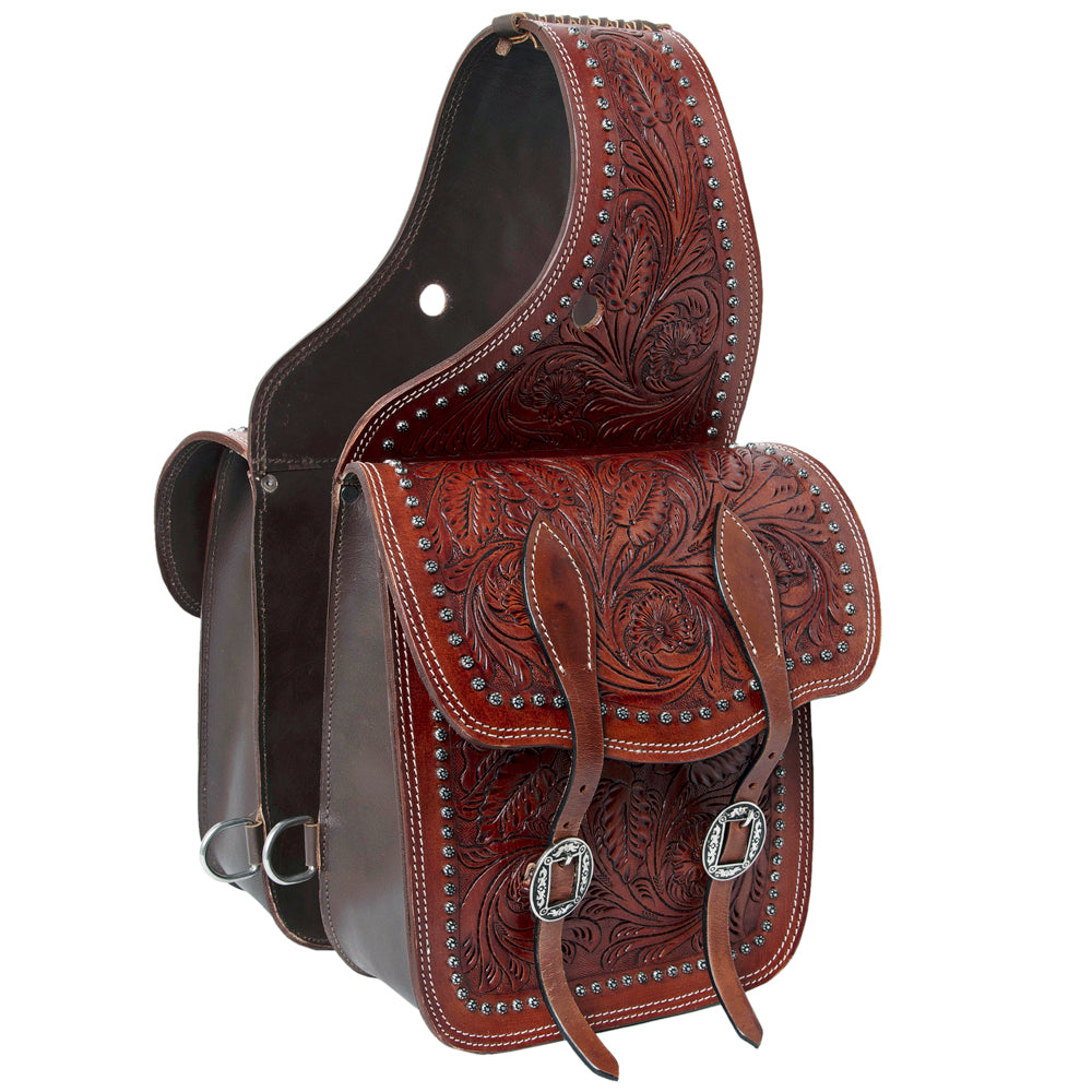 HILASON Soft Leather Horse Saddle Bag Brown | Equestrian Western Adjustable Closure
