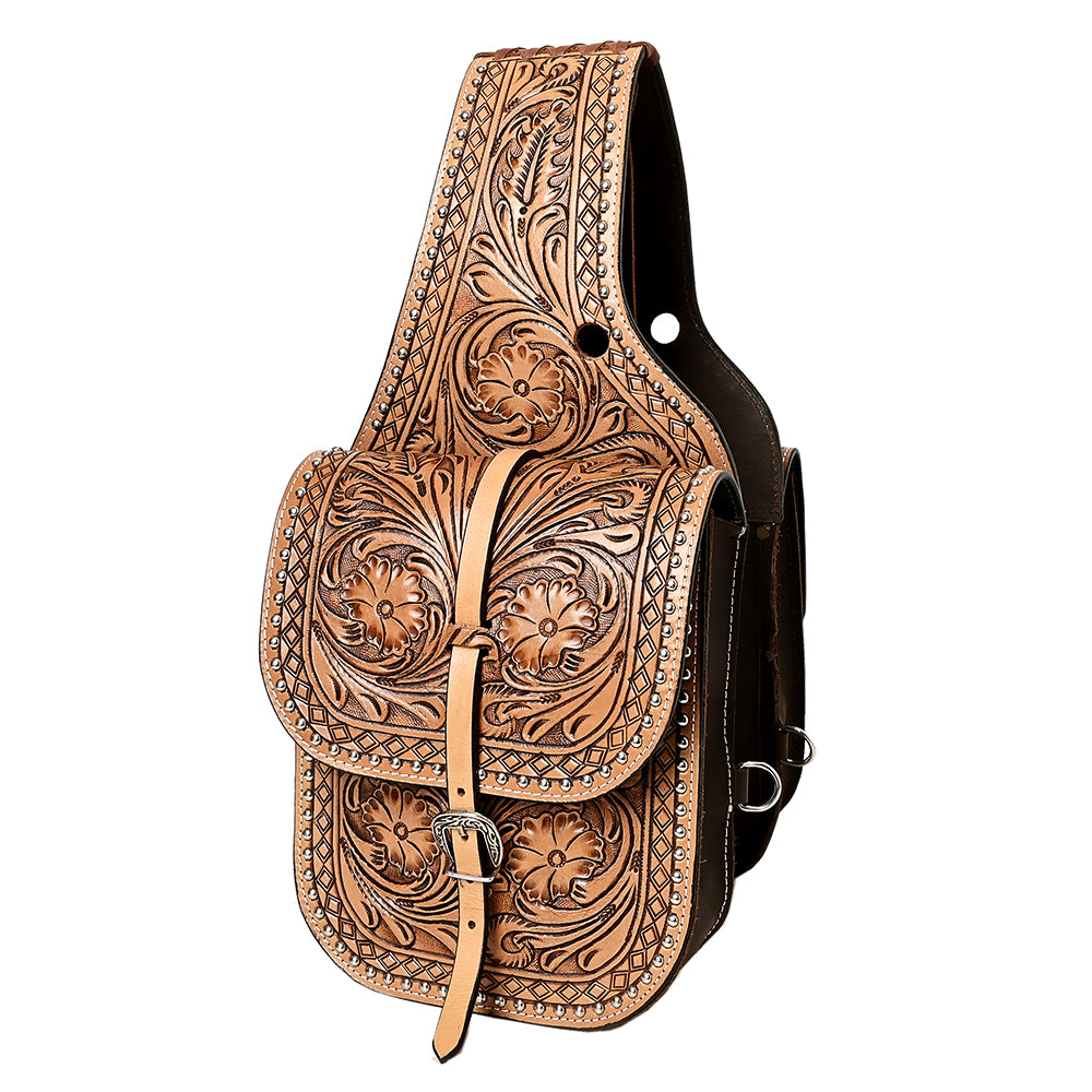 HILASON Soft Leather Horse Saddle Bag Brown | Equestrian Western Adjustable Closure