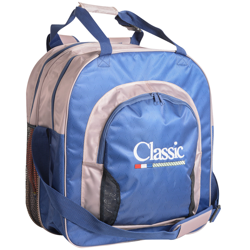 Classic Equine Horse Super Deluxe Rope Bag Navy Chevron Tan