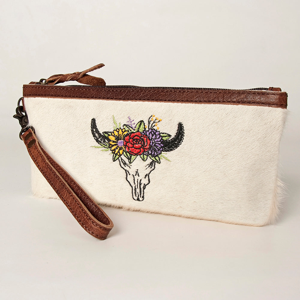 American Darling Wristlet Hair -On Saddle blanket Genuine Leather Western Women Bag | Handbag Purse Travel Clutch