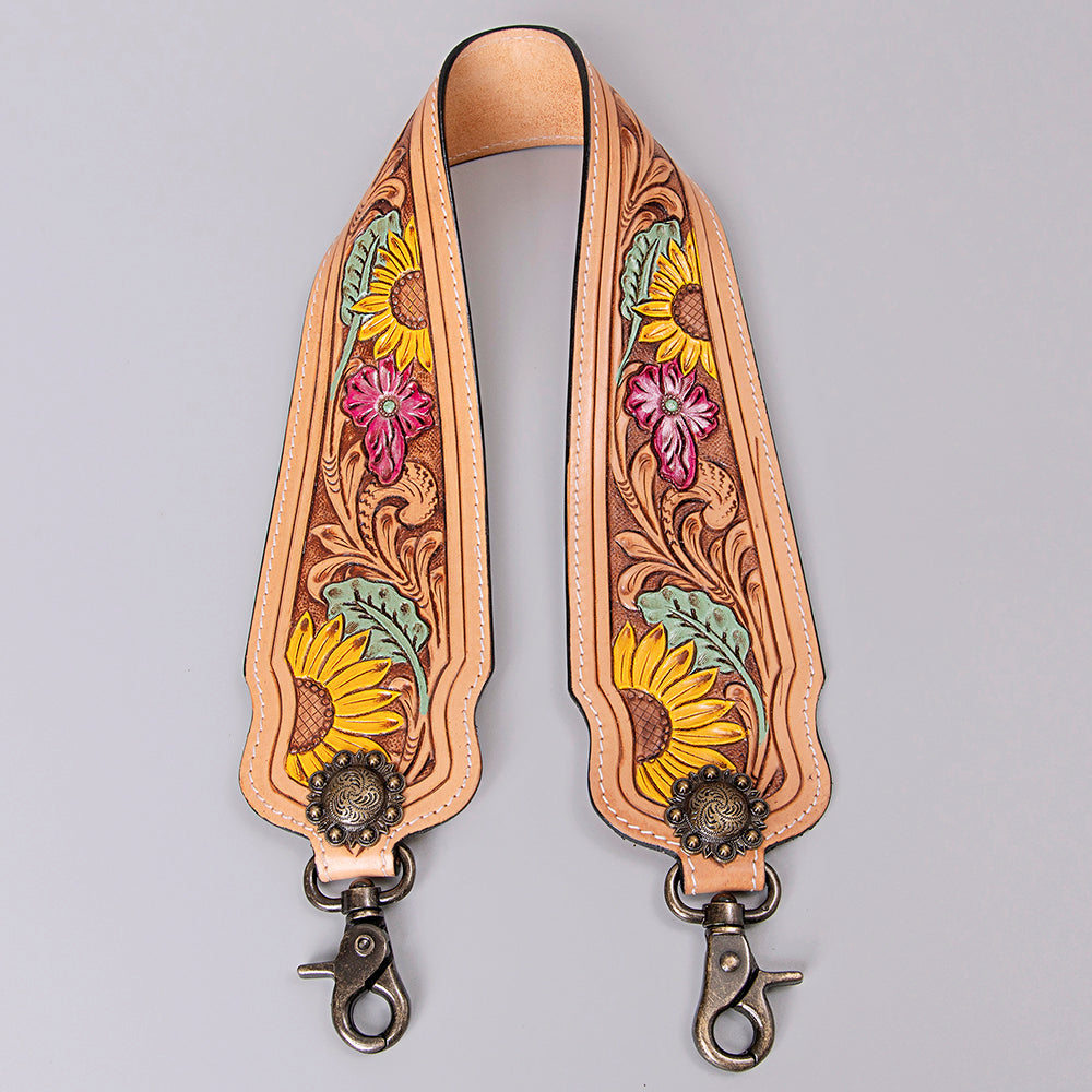 American Darling Hand Tooled Genuine Leather Crossbody Handle Strap for Bags Phone Keychain Wallet Purse Clutch Cellphone