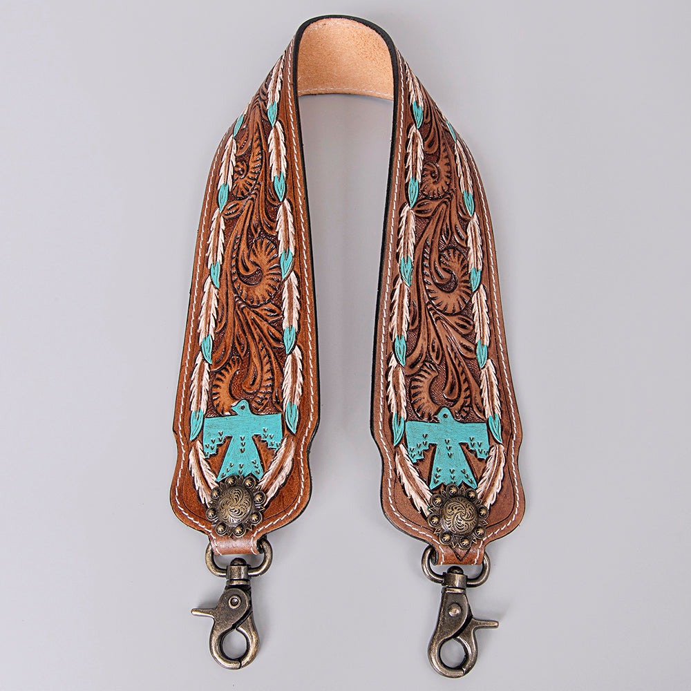 American Darling ADSTF166 Hand Tooled Genuine Leather Crossbody Handle Strap For Bags