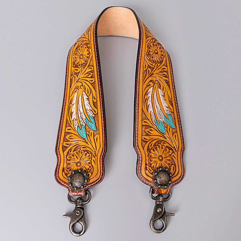 American Darling Hand Tooled Genuine Leather Crossbody Handle Strap for Bags Phone Keychain Wallet Purse Clutch Cellphone