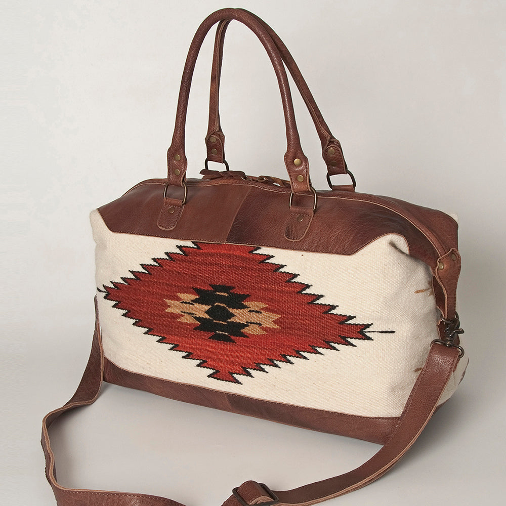 American Darling Duffel Saddle Blanket Genuine Leather Western Women Bag | Handbag Duffle Weekend