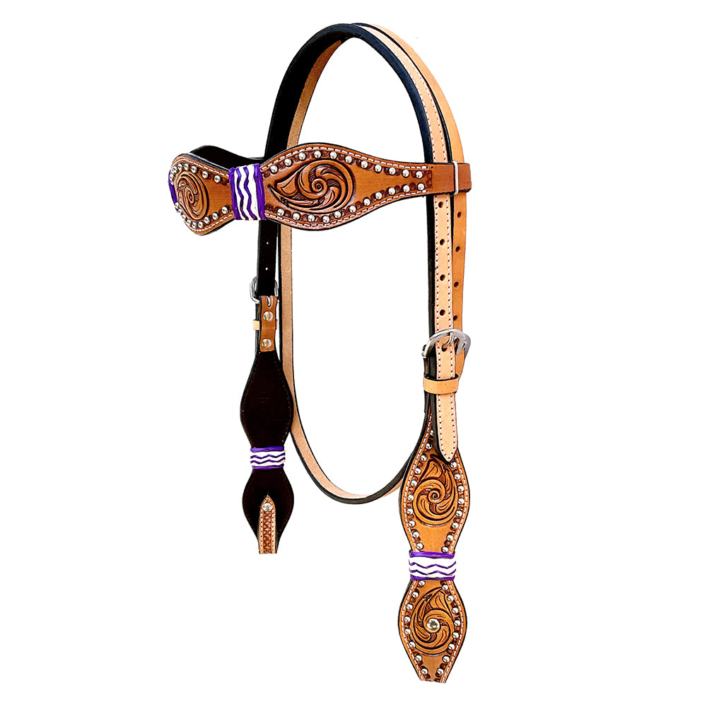 HILASON Western Horse Breast Collar Headstall Rawhide Braided American Leather Tan