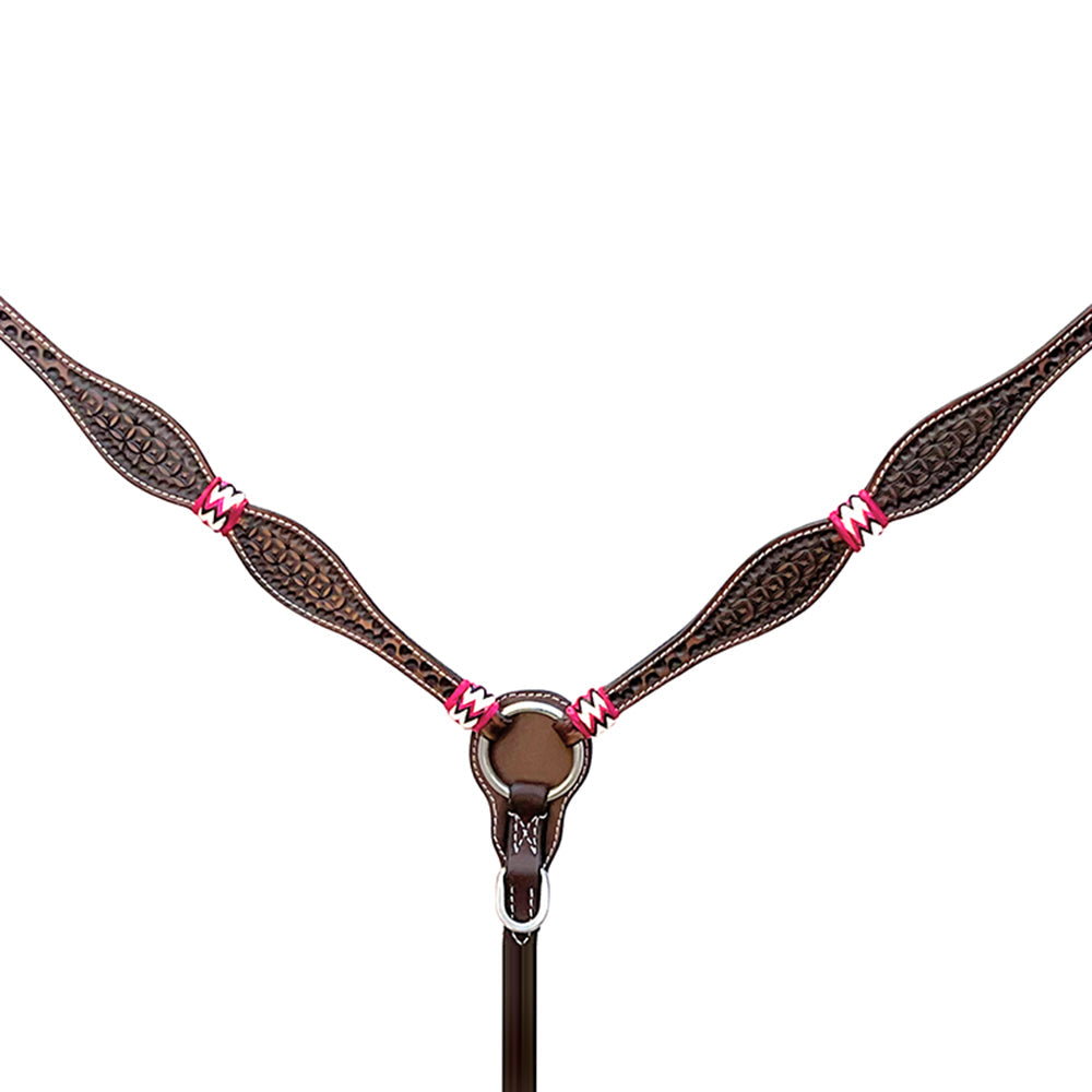 HILASON Western Horse Breast Collar Headstall Rawhide Braided American Leather Brown