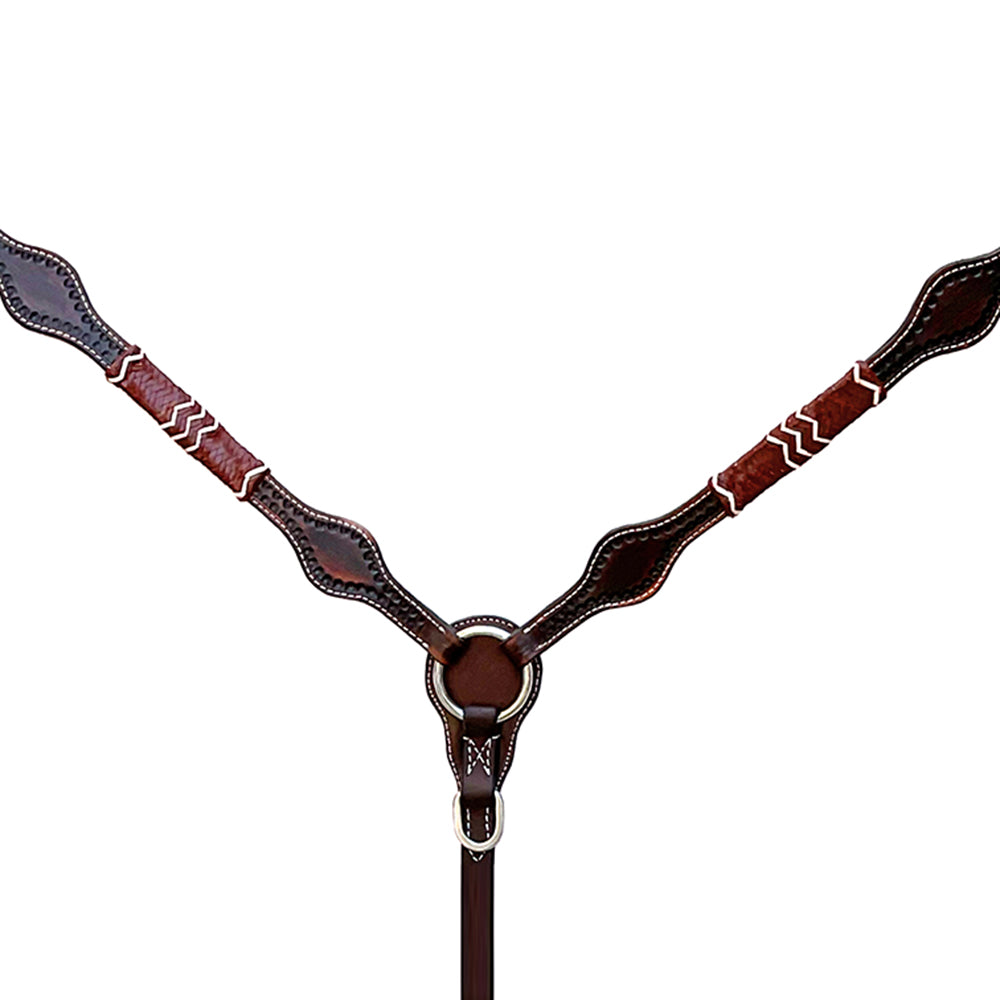 Hilason Western Horse Breast Collar Rawhide Braided American Leather Brown