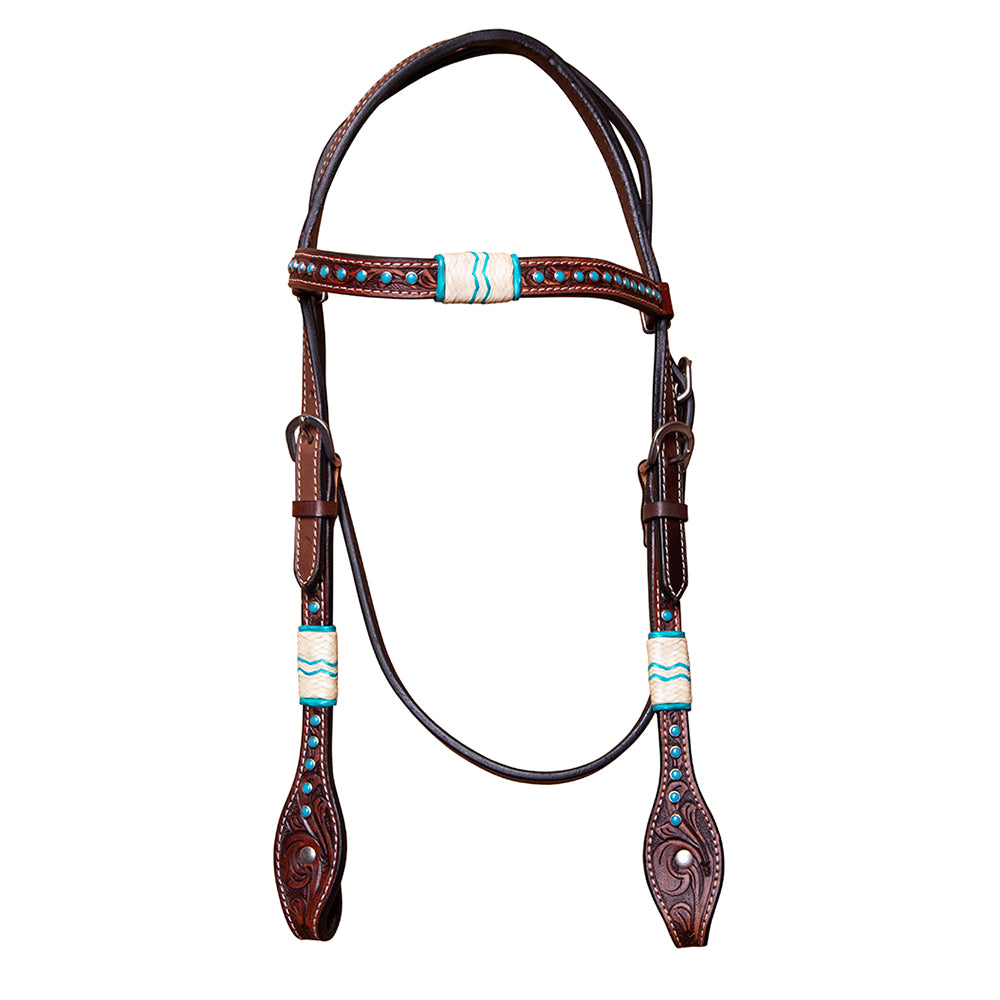BAR H EQUINE Western Horse Genuine Leather Tack Set Dark Brown