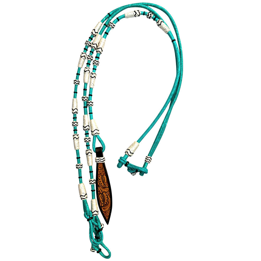 Hilason Western Rawhide Braided Leather Show Rommel Romel Romal Reins Horse