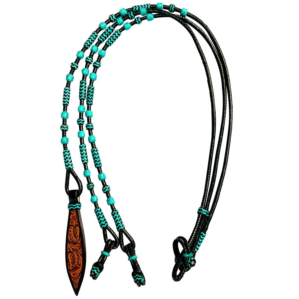 Hilason Western Rawhide Braided Leather Show Rommel Romel Romal Reins Horse