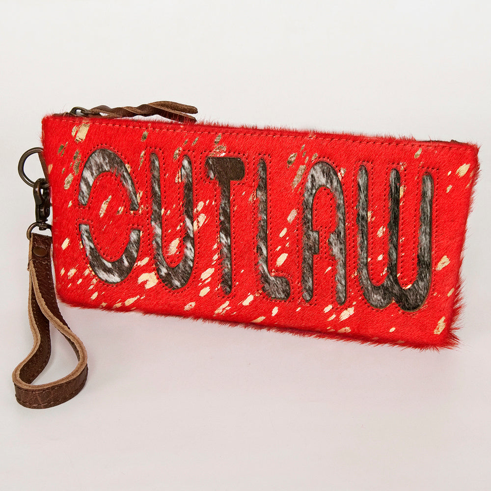 American Darling Wristlet Hair -On Saddle blanket Genuine Leather Western Women Bag | Handbag Purse Travel Clutch