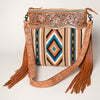 American Darling Signature Crossbody Hand Tooled Saddle Blanket Genuine Leather Women Bag Western Handbag Purse