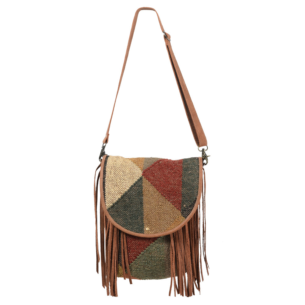 OHLAY Messenger Upcycled Canvas Genuine Leather Women's Bag Western Handbag Purse | Womens Handbags Belt for Women Summer