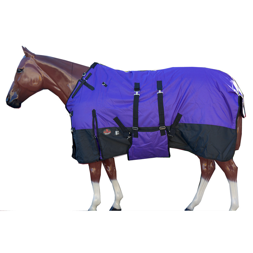 HILASON 600D Winter Waterproof Poly Horse Blanket Belly Wrap Purple | Turnout Blankets for Horses