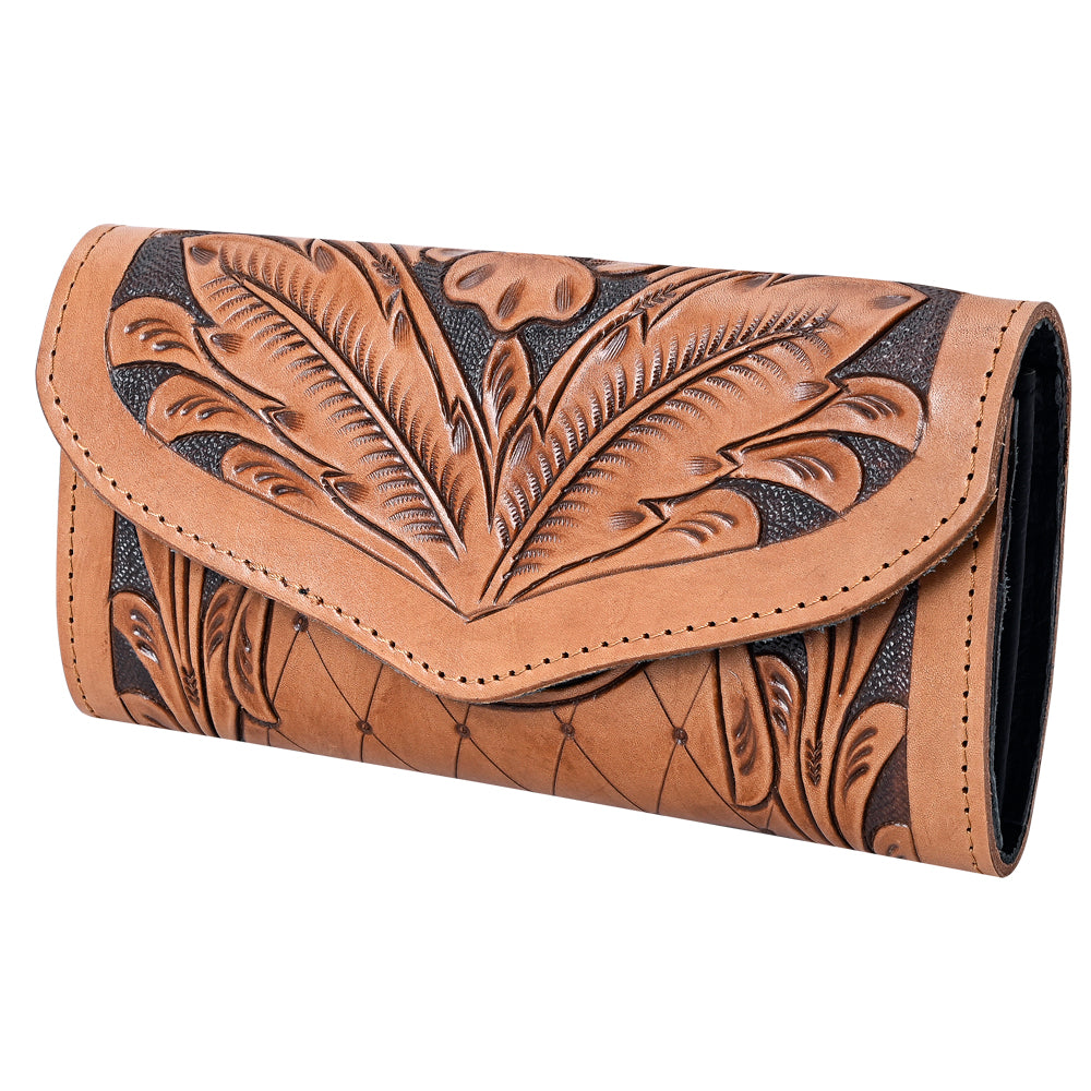 OHLAY Wallet Hand Tooled Genuine Leather Women Bag Western Handbag Purse | Womens Handbags |Leather Belt for Summer