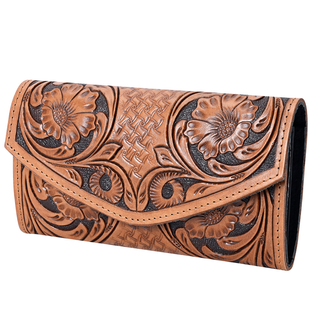 OHLAY Wallet Hand Tooled Genuine Leather Women Bag Western Handbag Purse | Womens Handbags |Leather Belt for Summer