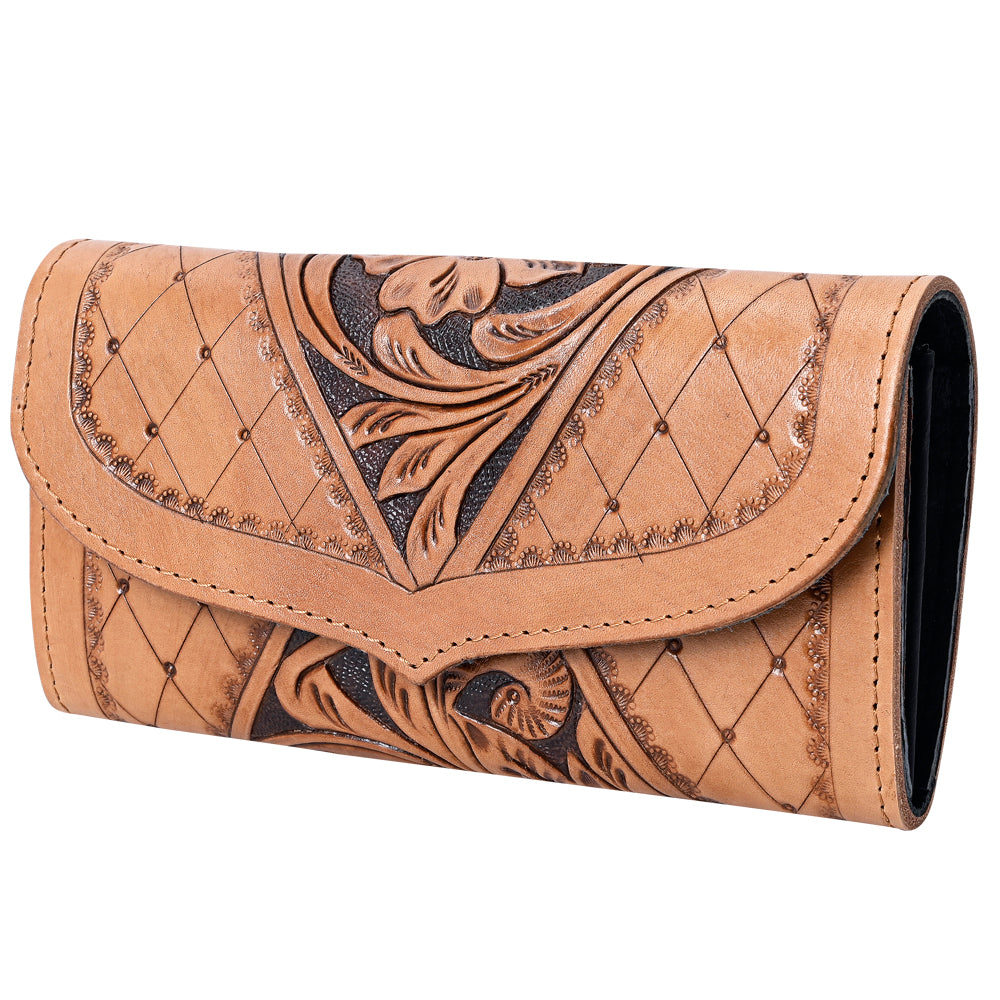 OHLAY Wallet Hand Tooled Genuine Leather Women Bag Western Handbag Purse | Womens Handbags |Leather Belt for Summer